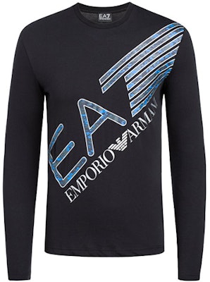 EMPORIO ARMANI EA7 黑色長袖T恤 斜向標誌設計 6HPT37-PJ7CZ-1200 Order EMPORIO ARMANI EA7 黑色長袖T恤 斜向標誌設計 6HPT37-PJ7CZ-1200