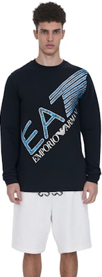 EMPORIO ARMANI EA7 黑色長袖T恤 斜向標誌設計 6HPT37-PJ7CZ-1200 Details for EMPORIO ARMANI EA7 黑色長袖T恤 斜向標誌設計 6HPT37-PJ7CZ-1200