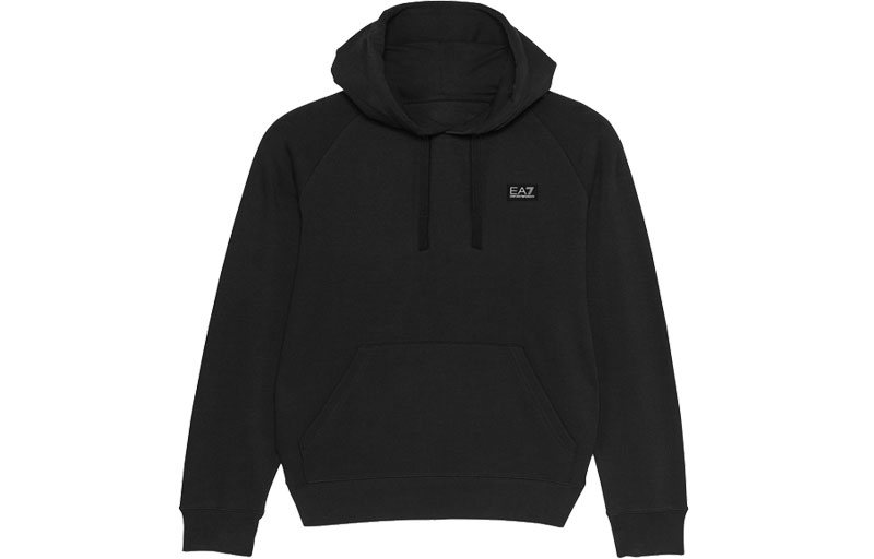 Emporio Armani EA7 Black Minimal Logo Hoodie 6GPM96-J07Z-12000