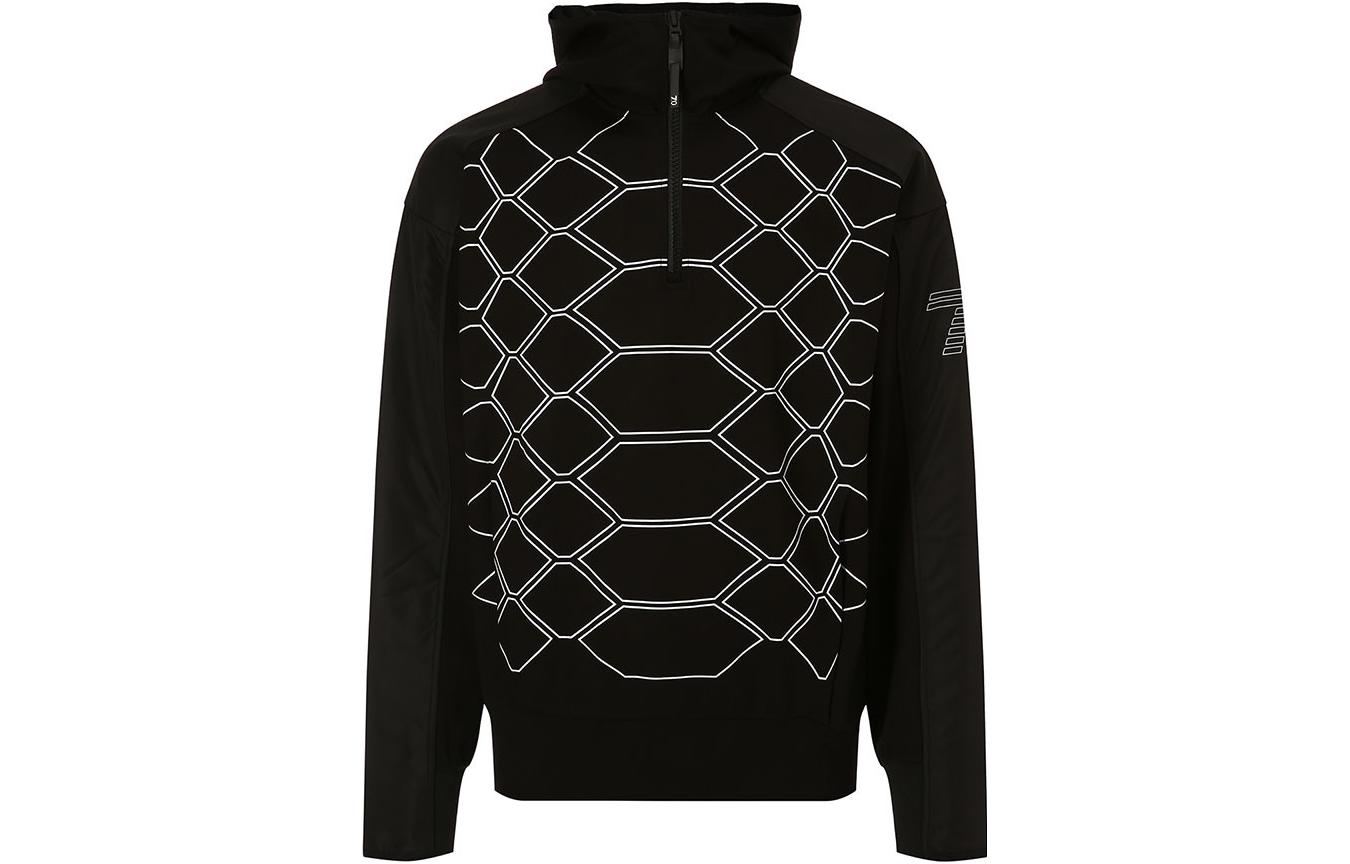Emporio Armani EA7 Black Printed Half-Zip Long-Sleeve Sweatshirt 6ZPM29-PJQ0Z-1200