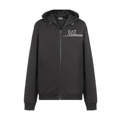 Emporio Armani EA7 Black Printed Hooded Jacket 6HPM82-PJ8NZ-1200