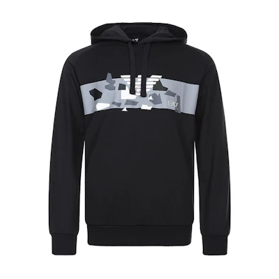Emporio Armani EA7 Black Printed Hoodie 3GPM25-PJ05Z-1200