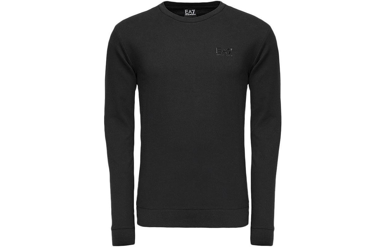 Emporio Armani EA7 Black Pullover Sweatshirt with Logo Print 3GPM52-PJ05Z-1200