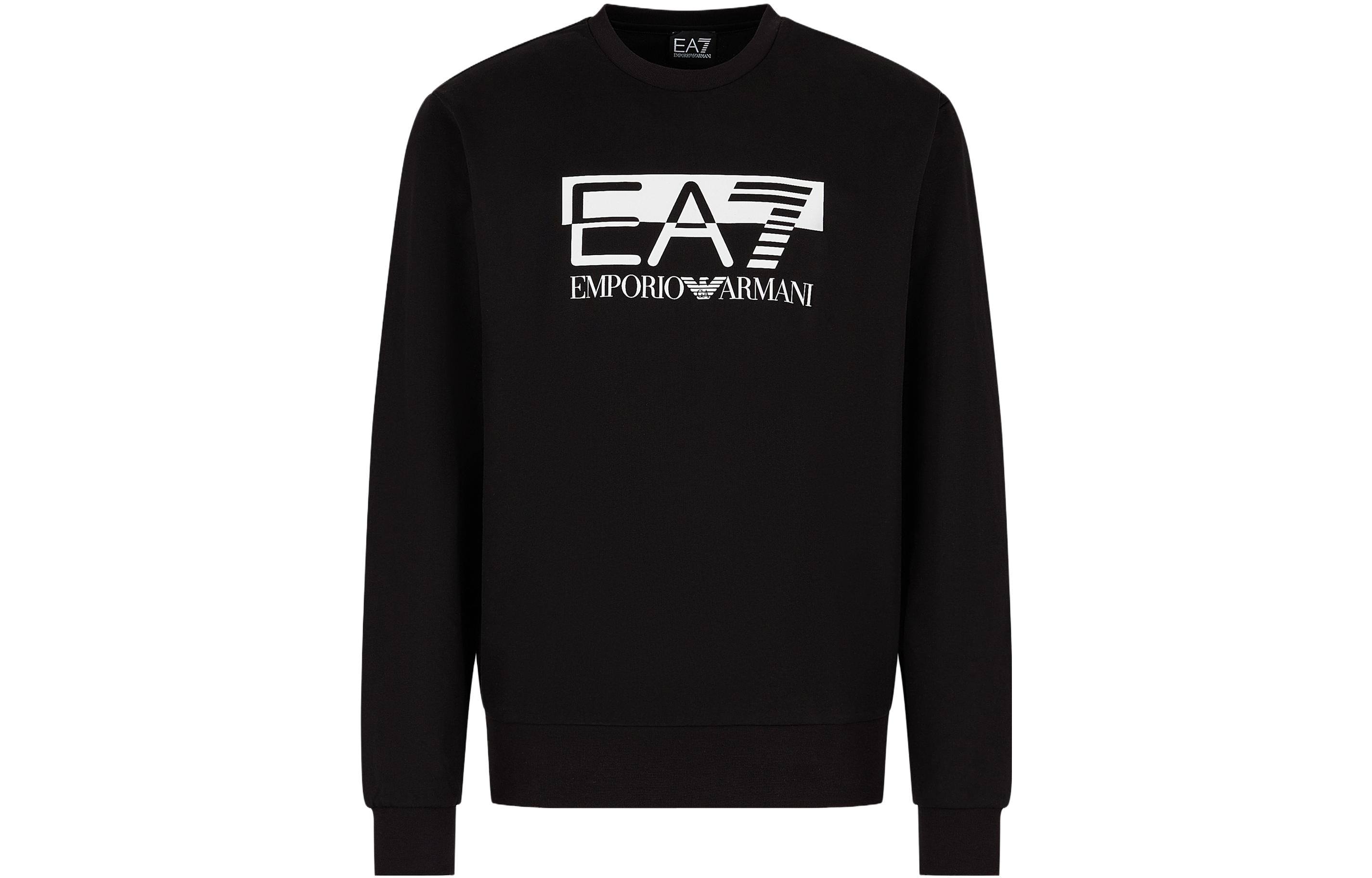Order Emporio Armani EA7 黑色字母数字印花套头衫 6RPM60-PJ05Z-0200