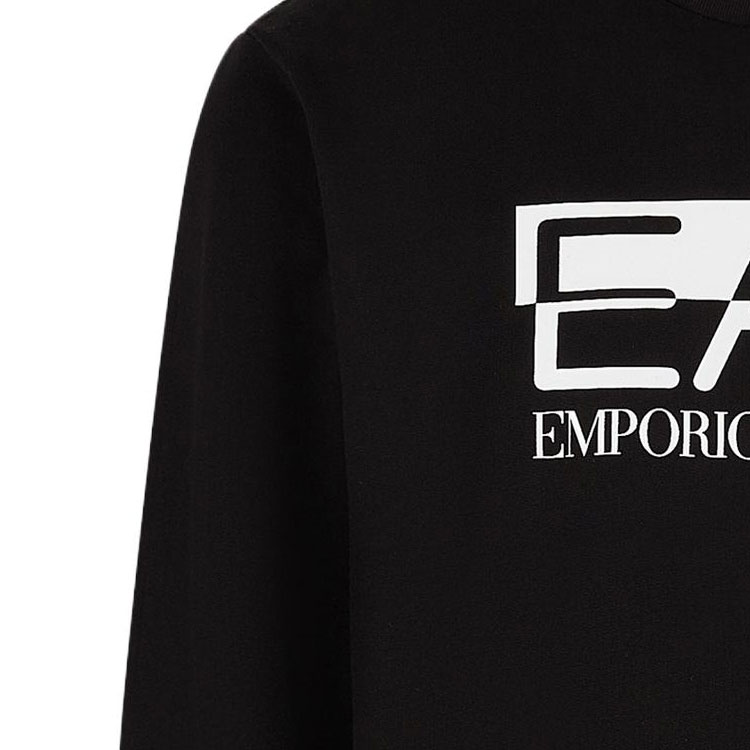Sizing Emporio Armani EA7 黑色字母数字印花套头衫 6RPM60-PJ05Z-0200