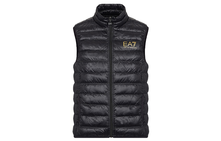 Emporio Armani EA7 Black Quilted Logo Puffer Vest 8NPQ01-PN29Z-0208