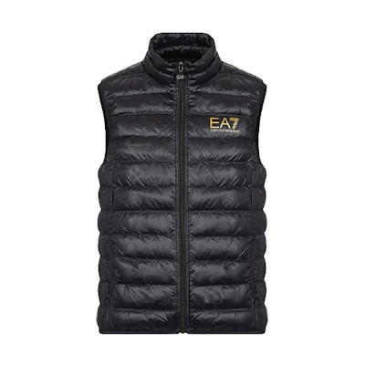 Emporio Armani EA7 Black Quilted Logo Puffer Vest 8NPQ01-PN29Z-0208