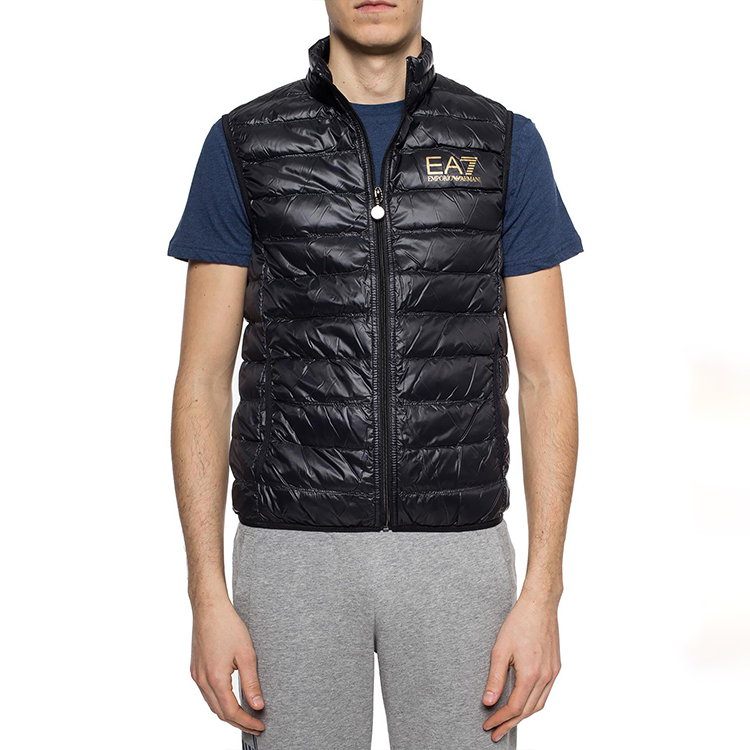Purchase Emporio Armani EA7 Black Quilted Logo Puffer Vest 8NPQ01-PN29Z-0208