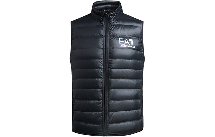 Emporio Armani EA7 Black Sleeveless Logo Puffer Vest 8NPQ01-PN29Z-1200