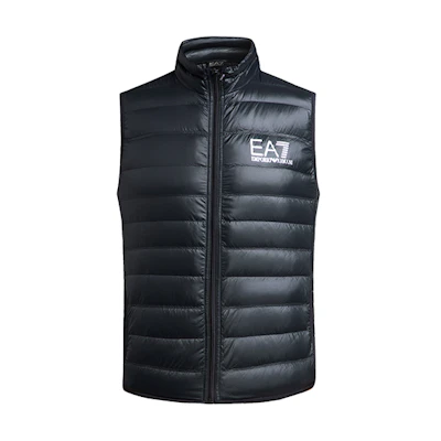 Emporio Armani EA7 Black Sleeveless Logo Puffer Vest 8NPQ01-PN29Z-1200