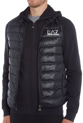Emporio Armani EA7 黑色無袖徽標羽絨背心 8NPQ01-PN29Z-1200 Shop Emporio Armani EA7 黑色無袖徽標羽絨背心 8NPQ01-PN29Z-1200