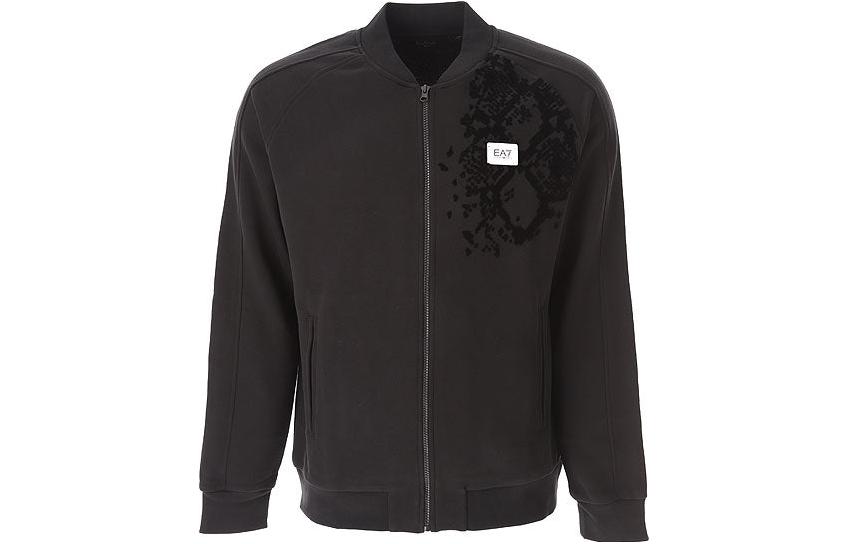 Emporio Armani EA7 Black Slim-Fit Letterman Baseball Jacket 6RUM80-TJQOZ-1200