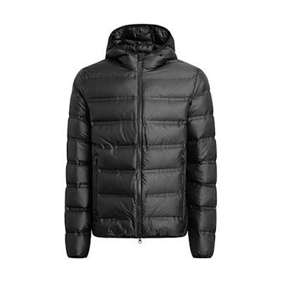 EMPORIO ARMANI EA7 Black Solid Zip-Up Hooded Puffer Jacket 6GPB64-PNN3Z-1200