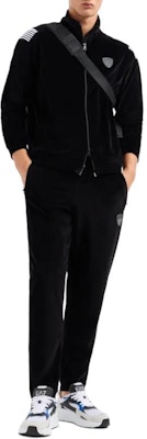 Emporio Armani EA7 Black Stand Collar Logo Zip-Up Loose Sweatshirt Men. 6DPM54-PJLXZ-1200 Lookbook Emporio Armani EA7 Black Stand Collar Logo Zip-Up Loose Sweatshirt Men. 6DPM54-PJLXZ-1200