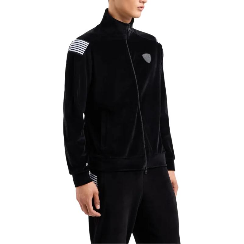 Purchase Emporio Armani EA7 Black Stand Collar Logo Zip-Up Loose Sweatshirt Men. 6DPM54-PJLXZ-1200