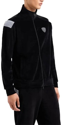 Emporio Armani EA7 Black Stand Collar Logo Zip-Up Loose Sweatshirt Men. 6DPM54-PJLXZ-1200 Purchase Emporio Armani EA7 Black Stand Collar Logo Zip-Up Loose Sweatshirt Men. 6DPM54-PJLXZ-1200