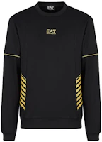 Emporio Armani EA7 Black Striped Logo Print Crewneck Sweatshirt 6LPM02-PJ16Z-0208 Emporio Armani EA7 Black Striped Logo Print Crewneck Sweatshirt 6LPM02-PJ16Z-0208