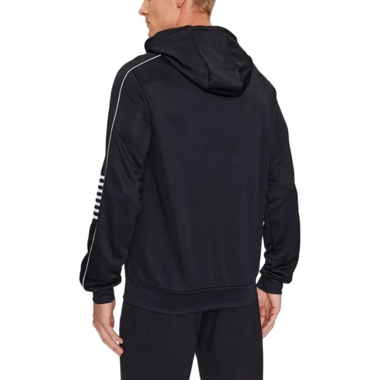 Shop Emporio Armani EA7 Hoodie Hitam Corak Belang. 6RPM06-PJ16Z-1200