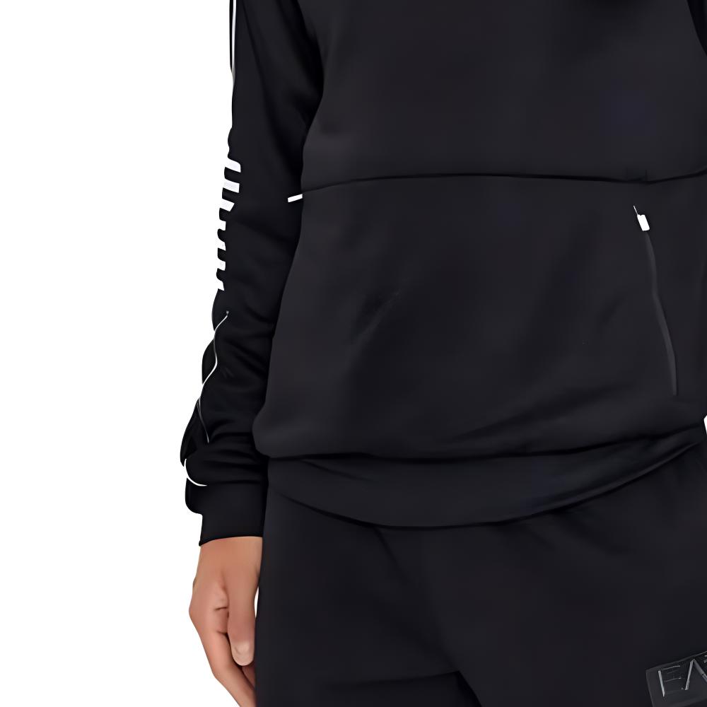 Sizing Emporio Armani EA7 Hoodie Hitam Corak Belang. 6RPM06-PJ16Z-1200