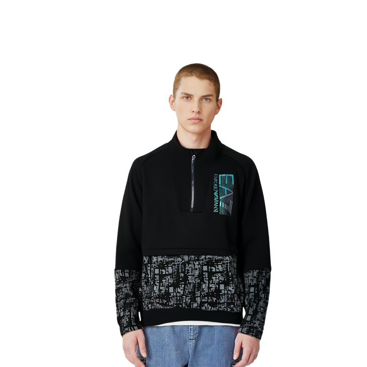 Emporio Armani EA7 Black Sweatshirt with Logo and Numeric Print 6LPM28-PJ07Z-1200 圖 5