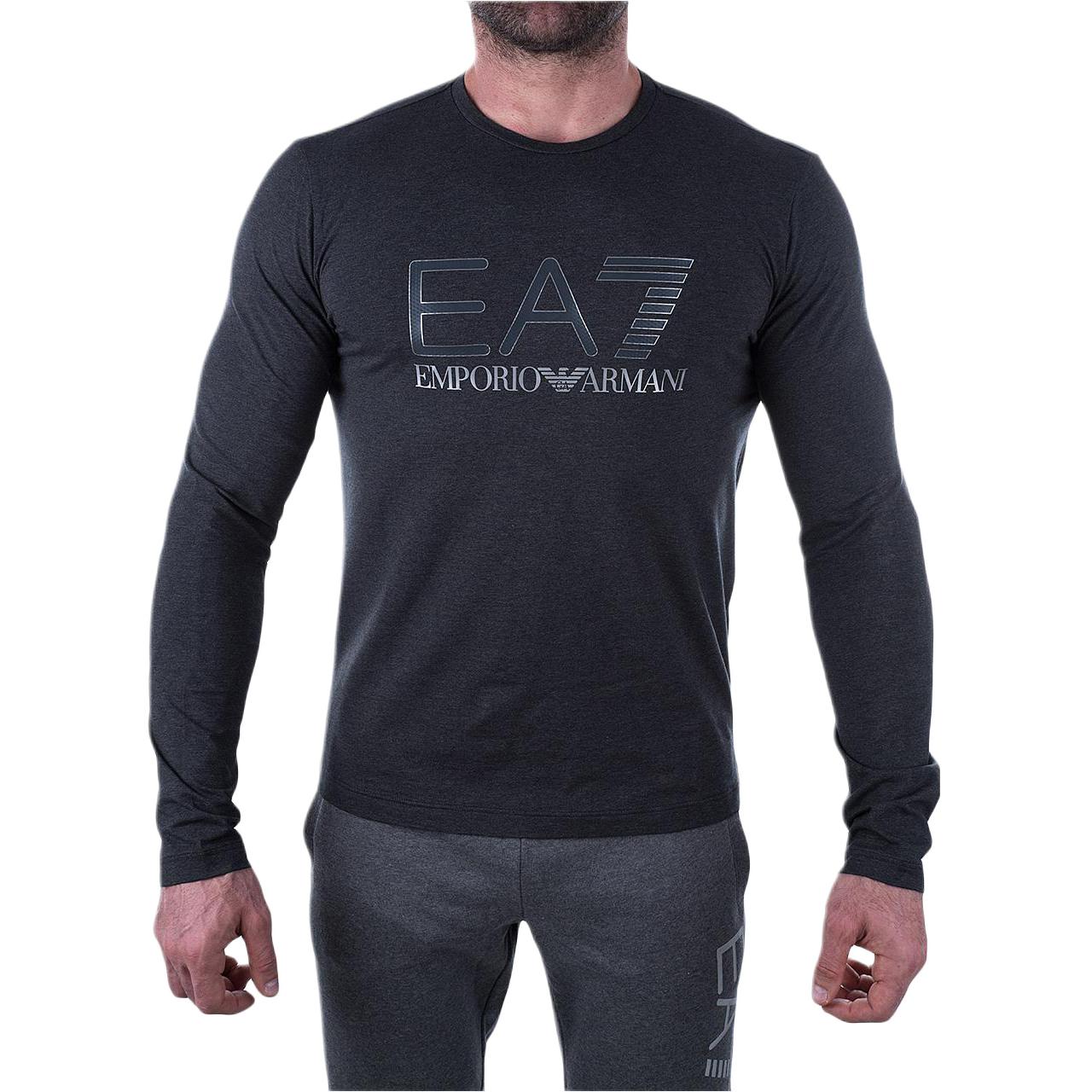 Emporio Armani EA7 Black Sweatshirt with Logo Print 6ZPT26-PJ20Z-3909
