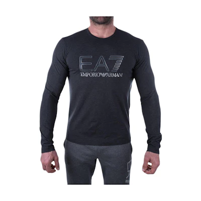 Emporio Armani EA7 Black Sweatshirt with Logo Print 6ZPT26-PJ20Z-3909