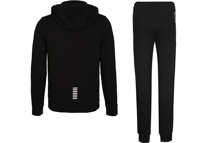 Lookbook Emporio Armani EA7 Black Tracksuit - Logo Print Jacket and Pants Set. 8NPV80-PJ05Z-1200