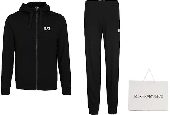 Emporio Armani EA7 Black Tracksuit - Logo Print Jacket and Pants Set. 8NPV80-PJ05Z-1200 Shop Emporio Armani EA7 Black Tracksuit - Logo Print Jacket and Pants Set. 8NPV80-PJ05Z-1200