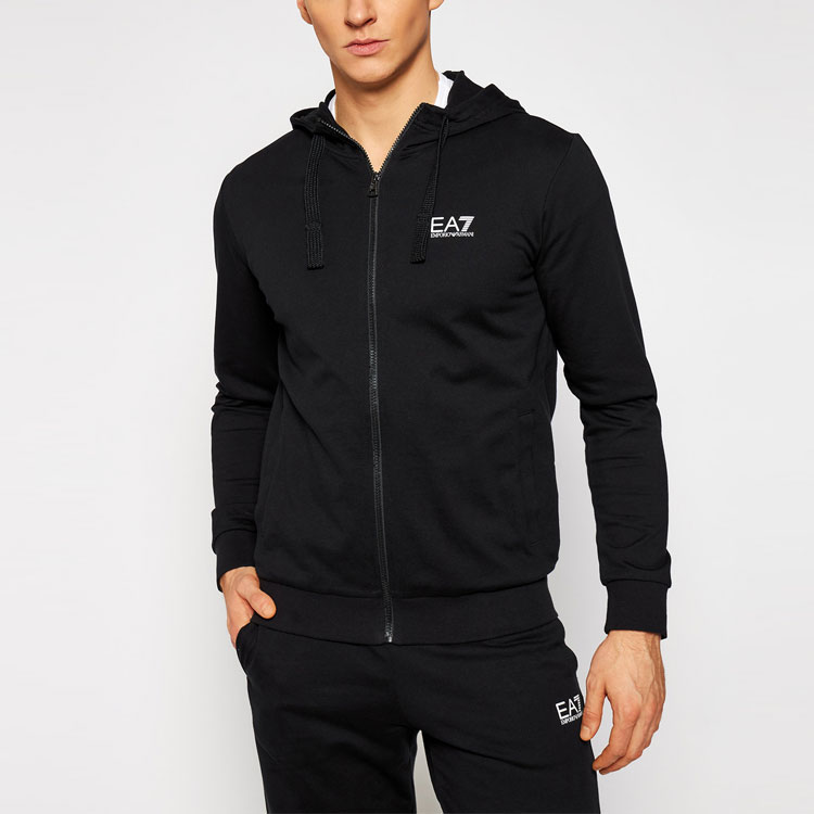 Details for Emporio Armani EA7 Black Tracksuit - Logo Print Jacket and Pants Set. 8NPV80-PJ05Z-1200