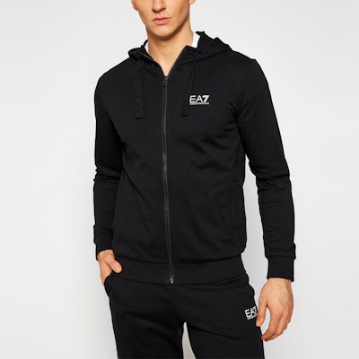 Emporio Armani EA7 Black Tracksuit - Logo Print Jacket and Pants Set. 8NPV80-PJ05Z-1200 Details for Emporio Armani EA7 Black Tracksuit - Logo Print Jacket and Pants Set. 8NPV80-PJ05Z-1200