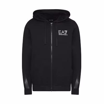 Emporio Armani EA7 Black Zip-Up Hoodie Jacket 3LPM68-PJ05Z-1200