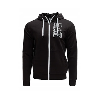 Emporio Armani EA7 Black Zip-Up Hoodie with Logo Print 3LPM53-PJ05Z-1200