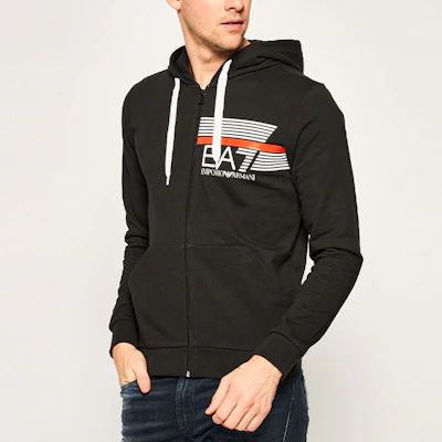 Emporio Armani EA7 Hoodie Hitam dengan Resleting dan Logo Print 3HPM54-PJ05Z-1200 Shop Emporio Armani EA7 Hoodie Hitam dengan Resleting dan Logo Print 3HPM54-PJ05Z-1200