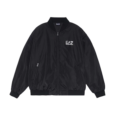 Emporio Armani EA7 Black Zip-Up Jacket with Letter Print Design 6KPB23-PNAGZ-1200