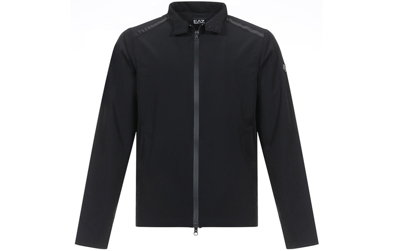 Emporio Armani EA7 Black Zip-Up Jacket with Stand Collar 3HPB25-PNF8Z-1200