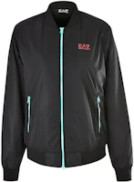 Emporio Armani EA7 Black Zip-Up Letter Print Baseball Jacket 3GTB13-N18Z-1200 Emporio Armani EA7 Black Zip-Up Letter Print Baseball Jacket 3GTB13-N18Z-1200