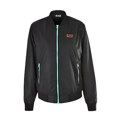 Emporio Armani EA7 Black Zip-Up Letter Print Baseball Jacket 3GTB13-N18Z-1200