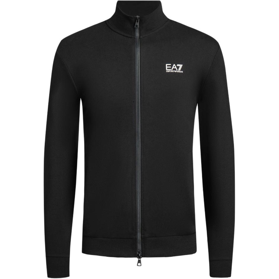 Order Emporio Armani EA7 Hitam Zip-Up Logo Polo Lengan Panjang Sweatshirt 8NPM31-PJVRZ-1200