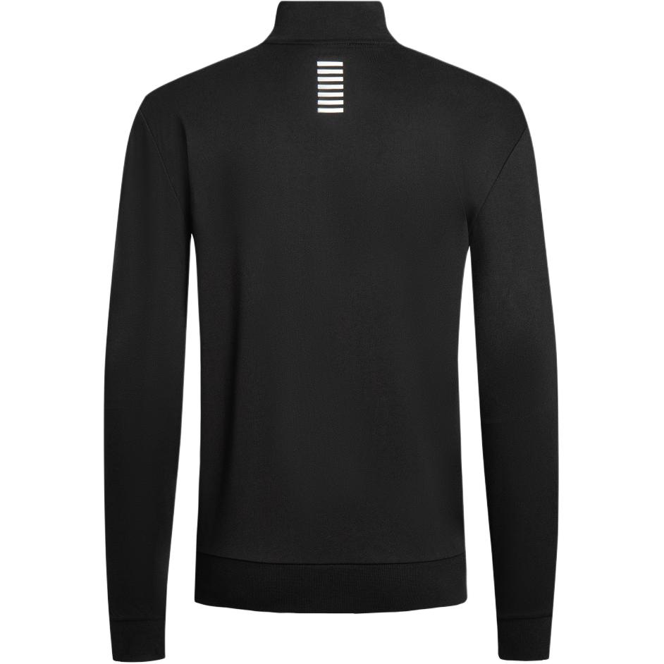 Lookbook Emporio Armani EA7 Hitam Zip-Up Logo Polo Lengan Panjang Sweatshirt 8NPM31-PJVRZ-1200