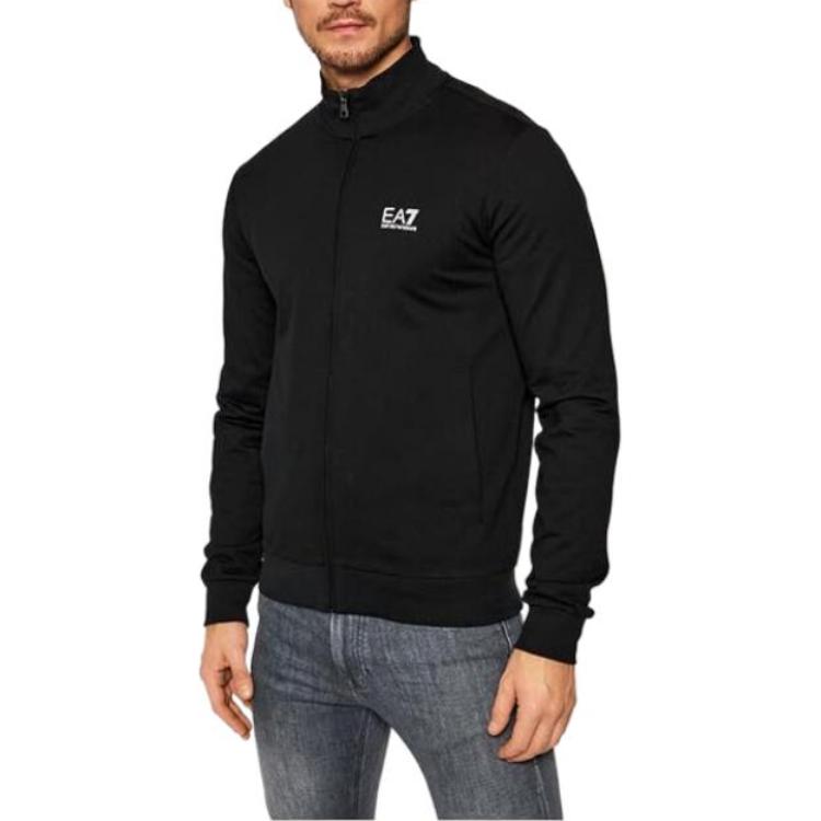 Purchase Emporio Armani EA7 Hitam Zip-Up Logo Polo Lengan Panjang Sweatshirt 8NPM31-PJVRZ-1200