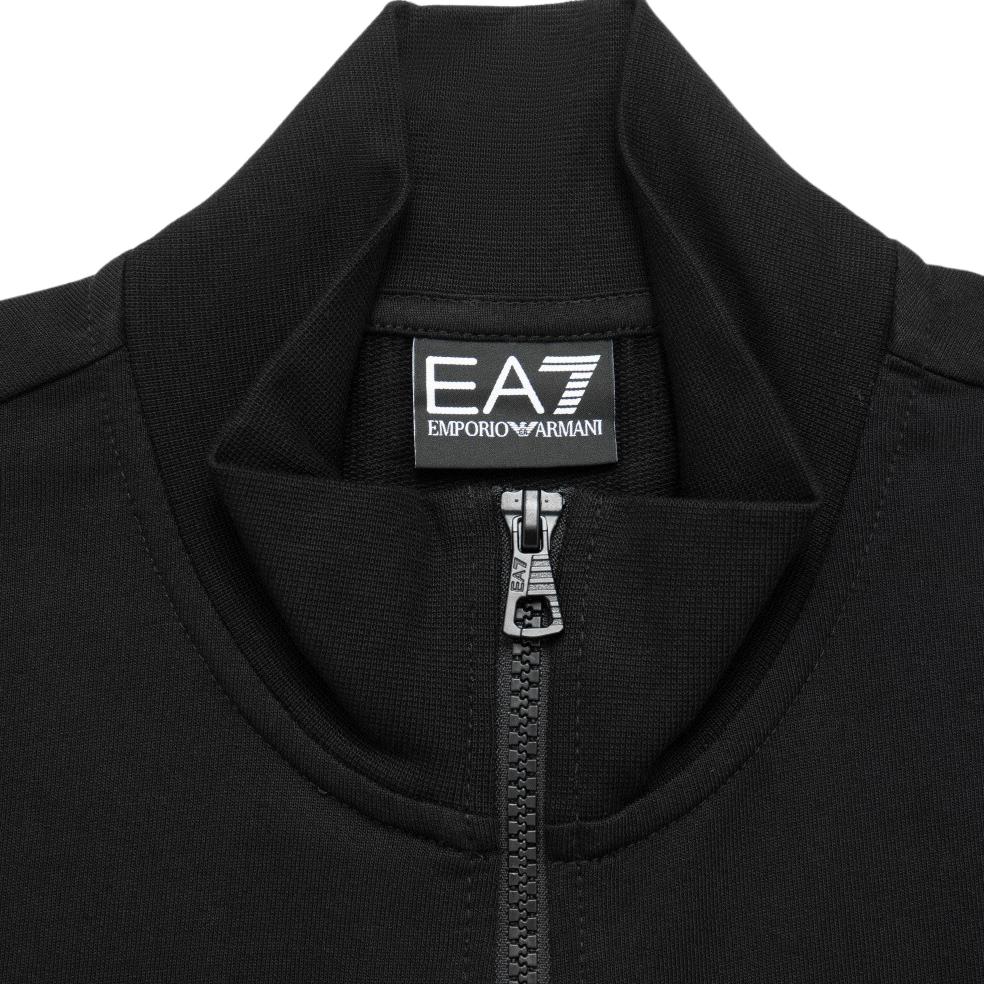 Sizing Emporio Armani EA7 Hitam Zip-Up Logo Polo Lengan Panjang Sweatshirt 8NPM31-PJVRZ-1200