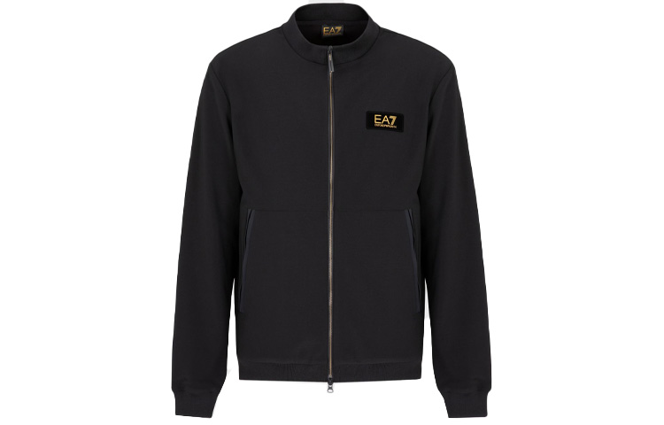 Emporio Armani EA7 Black Zip-Up Logo Sweatshirt Jacket 6KPM91-PJCCZ-1200