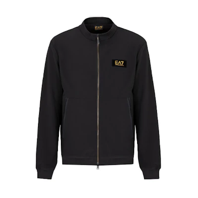 Emporio Armani EA7 Black Zip-Up Logo Sweatshirt Jacket 6KPM91-PJCCZ-1200