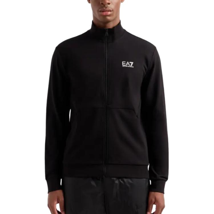 Emporio Armani EA7 Black Zip Jacket with Logo Print Long Sleeves 3DPM61-PJ05Z-1200 圖 3