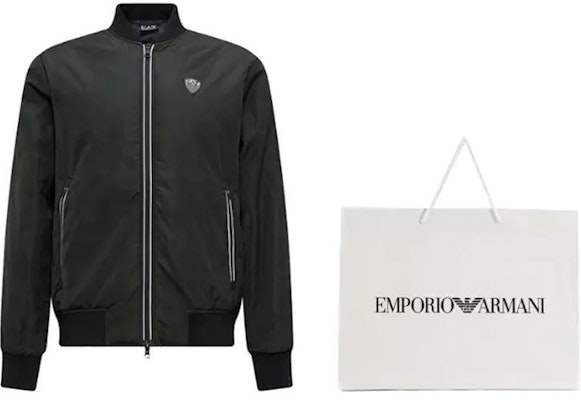 Emporio Armani EA7 Black Zipper Jacket FW23 with Logo Design. 8NPB12-PN7LZ-1200 Purchase Emporio Armani EA7 Black Zipper Jacket FW23 with Logo Design. 8NPB12-PN7LZ-1200