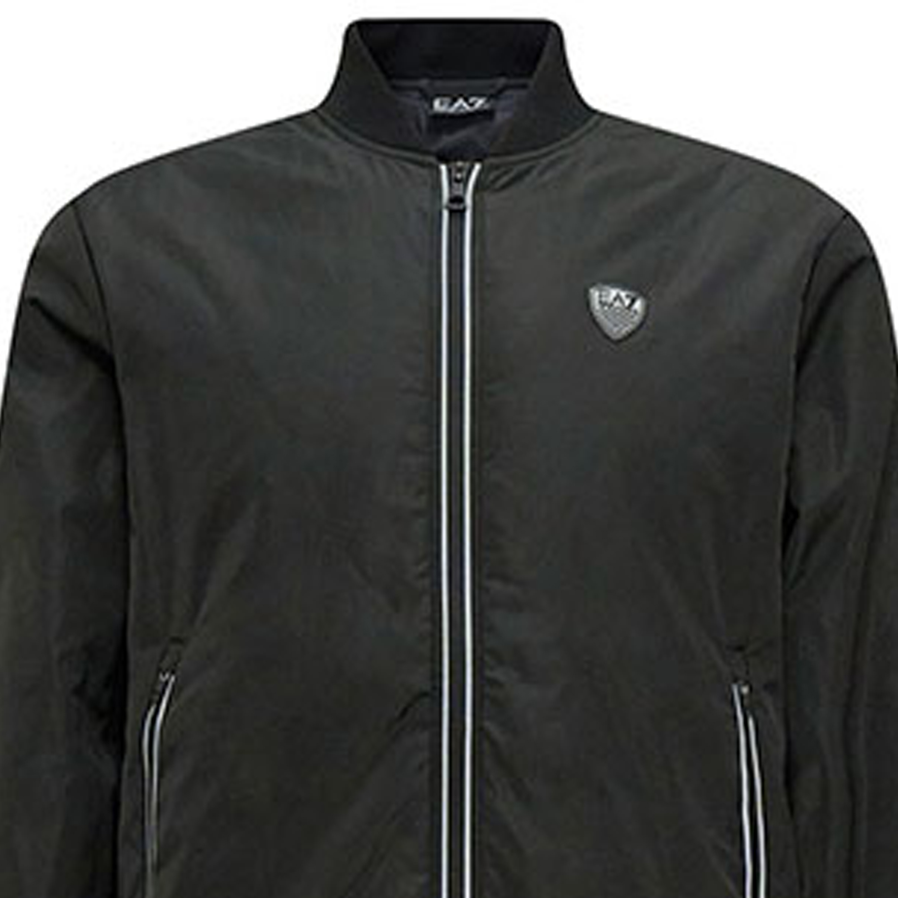 Details for Emporio Armani EA7 Black Zipper Jacket  FW23 with Logo Design. 8NPB12-PN7LZ-1200