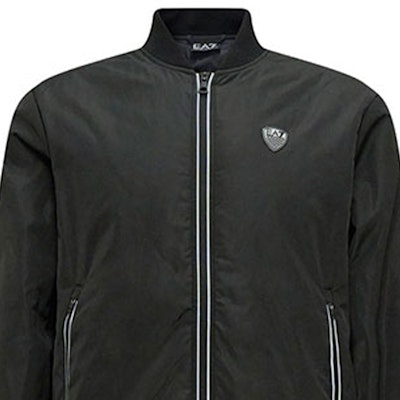 Emporio Armani EA7 Black Zipper Jacket FW23 with Logo Design. 8NPB12-PN7LZ-1200 Details for Emporio Armani EA7 Black Zipper Jacket FW23 with Logo Design. 8NPB12-PN7LZ-1200