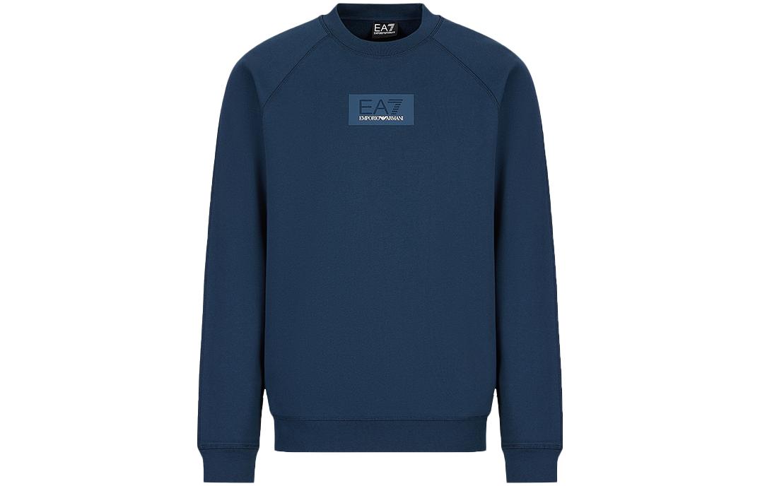 Emporio Armani EA7 Blue Crewneck Logo Patch Cotton Sweatshirt FW22 6LPM66PJHKZ-1568