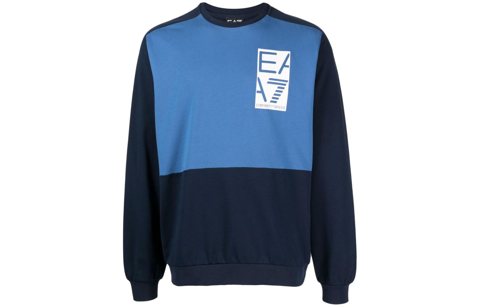 Emporio Armani EA7 Blue Graphic Print Long-Sleeve Sweatshirt 3RPM54-PJ05Z-1554