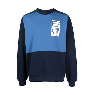 Emporio Armani EA7 Blue Graphic Print Long-Sleeve Sweatshirt 3RPM54-PJ05Z-1554